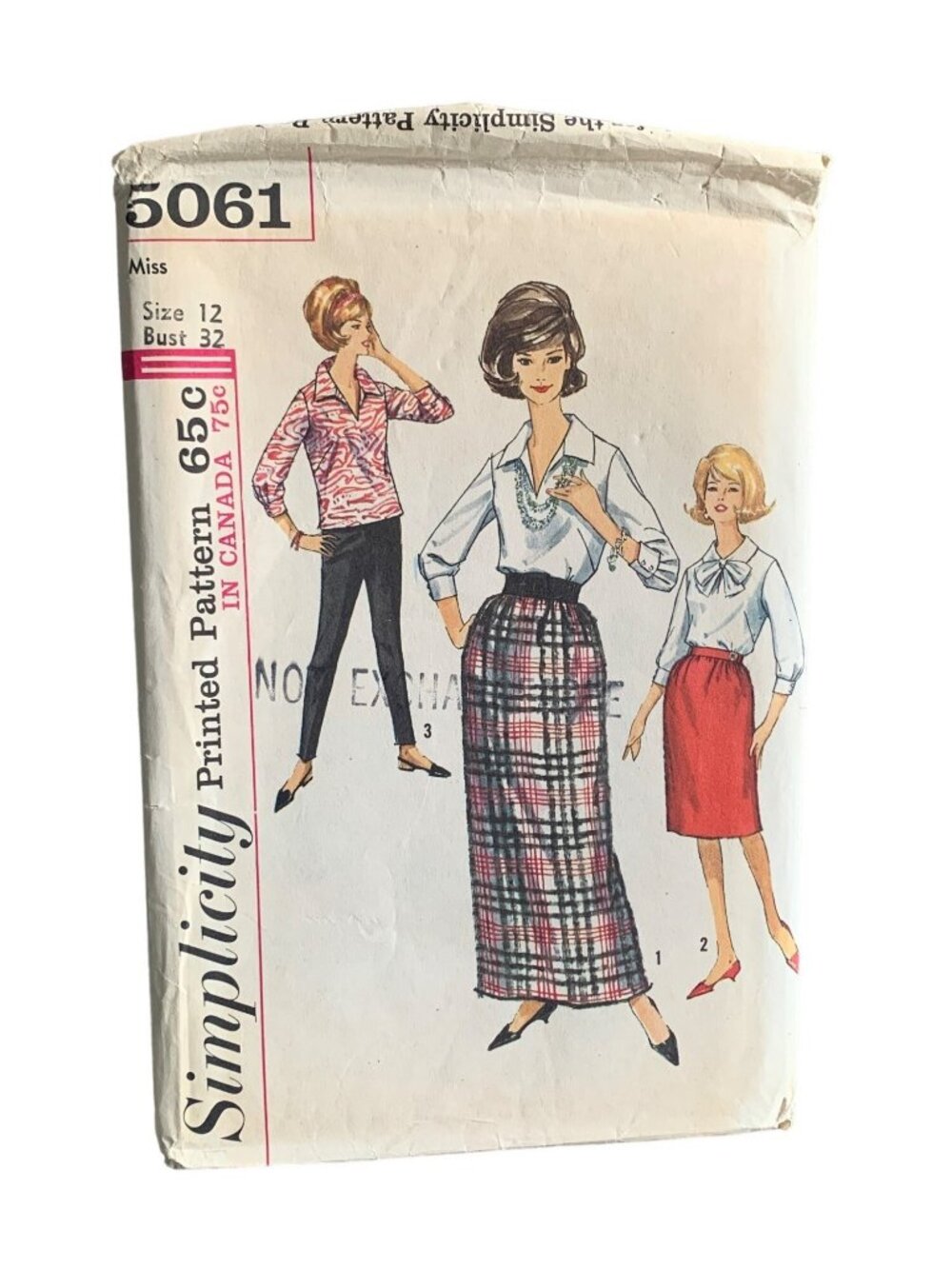 Simplicity Pattern 5061 Misses Skirt Shirt Pant Size 12 Vintage Sewing Uncut